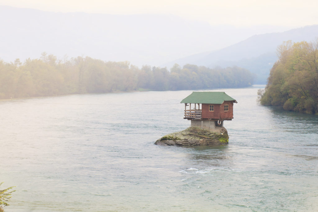 house on river